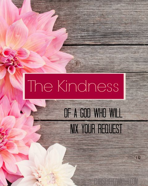 The Kindness of A God Who Will Nix Your Request  -christyfitzwater.com