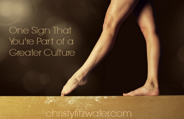 One Sign That You Are Part of A Greater Culture -christyfitzwater.com